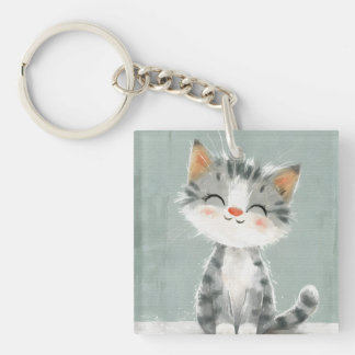 Smiling Whiskers Key Ring