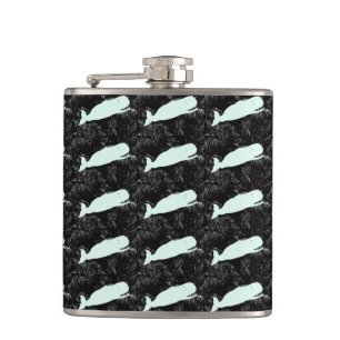 smiling white whales flask