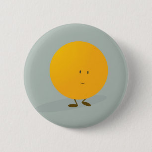 Smiling whole orange 6 cm round badge