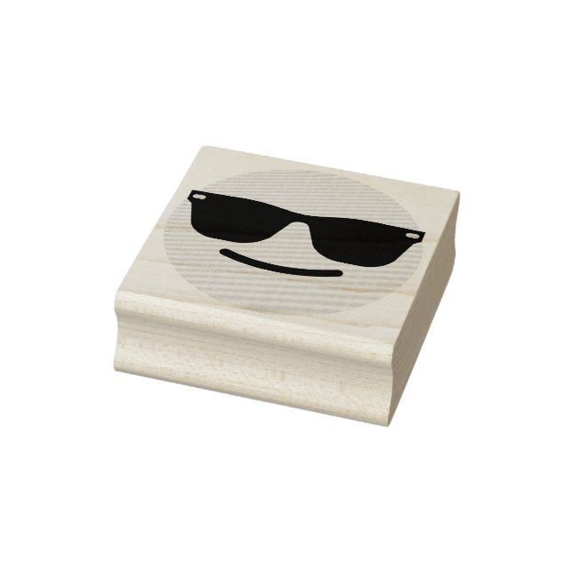 Smiling with Sunglasses Emoji Rubber Stamp  (Stamp)