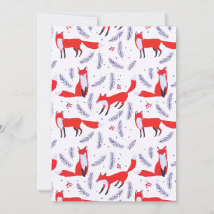 Smiling Woodland Forest Greenery Red Fox Holiday Card