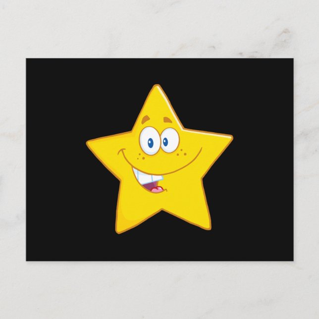Smiling Yellow Star Postcard (Front)