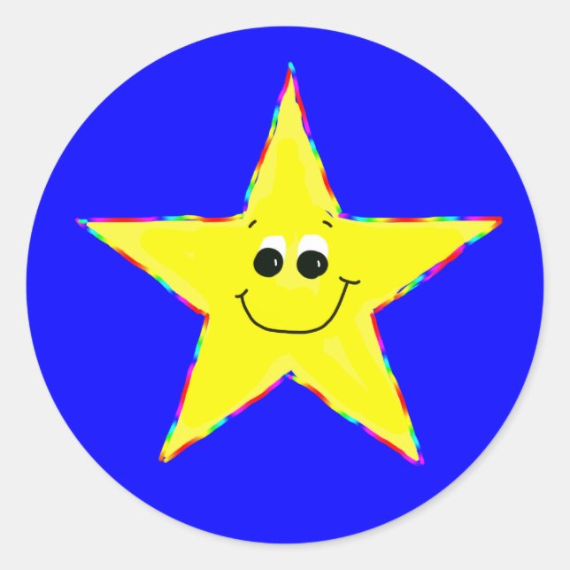 Smiling Yellow Star Stickers (Front)