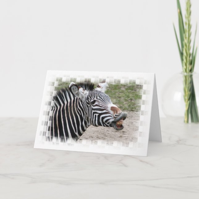 Smiling Zebra Greeting Card (Front)