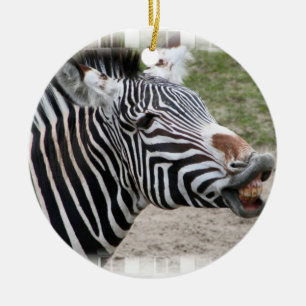 Smiling Zebra Ornament