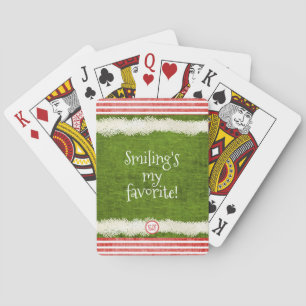 "Smiling's my favorite" Cute Christmas Elf Quote Playing Cards
