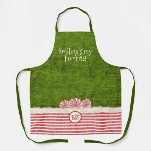 "Smiling's my favourite" Christmas Cute Elf Quote Apron