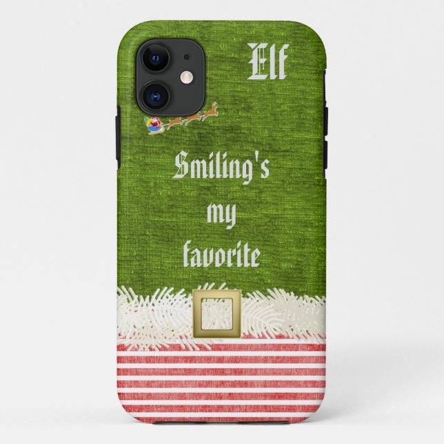 "Smiling's my favourite" Christmas Elf Quote Case-Mate iPhone Case (Back)