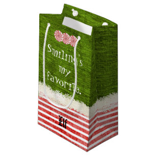"Smiling's my favourite" Christmas Elf Quote (S) Small Gift Bag