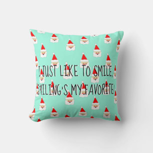 smiling's my favourite elf movie quote santa claus cushion