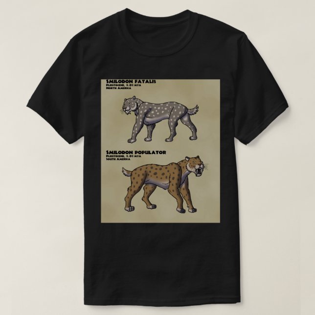 Smilodon North and South T-Shirt (Design Front)