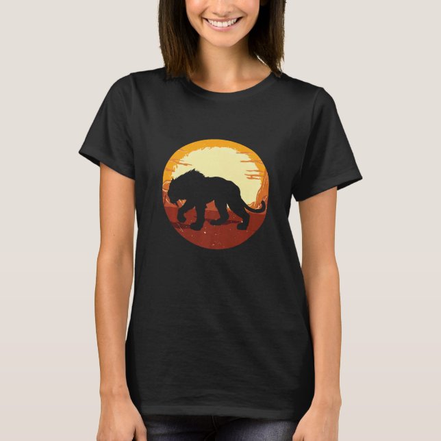 Smilodon Prehistoric Sabre Tooth Tiger Mountain Ca T-Shirt (Front)