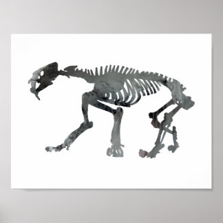 Smilodon skeleton poster