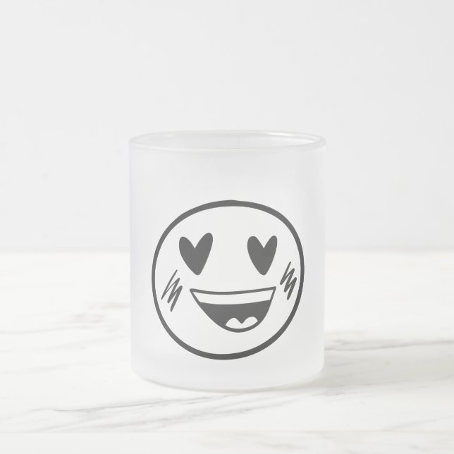 SMILY EMOJI  FROSTED GLASS COFFEE MUG (Center)