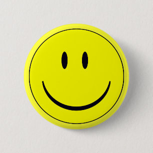 Smily face bottin 6 cm round badge