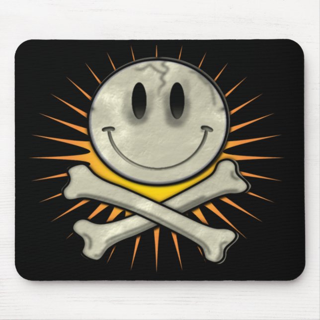 Smily Skull and Crossbones Mouse Mat (Front)