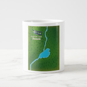 Sminge Lake Denmark travel map Large Coffee Mug