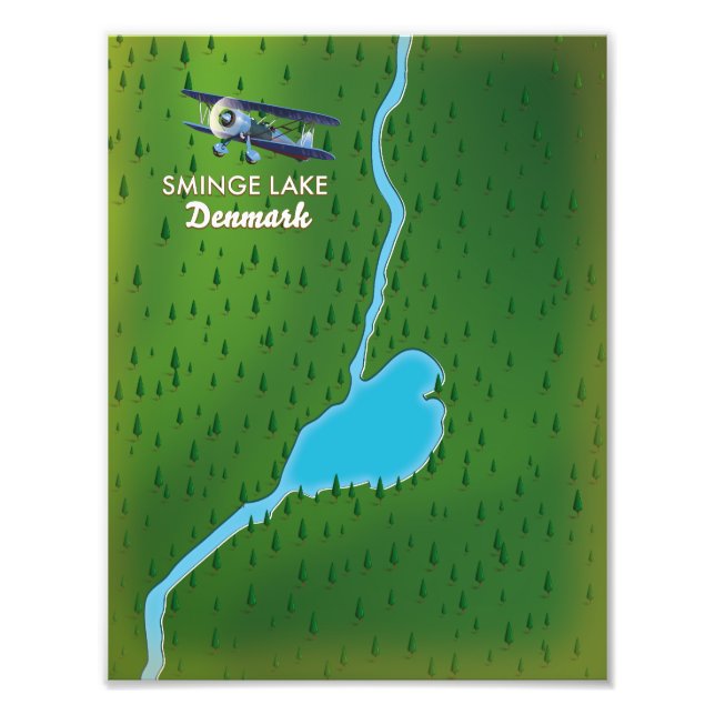 Sminge Lake Denmark travel map Photo Print (Front)