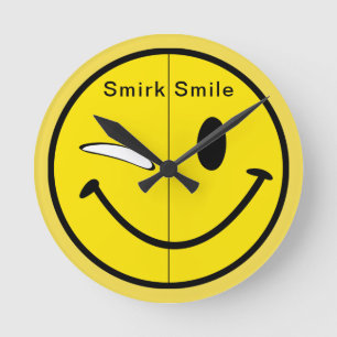 Smirk Smile Round Clock