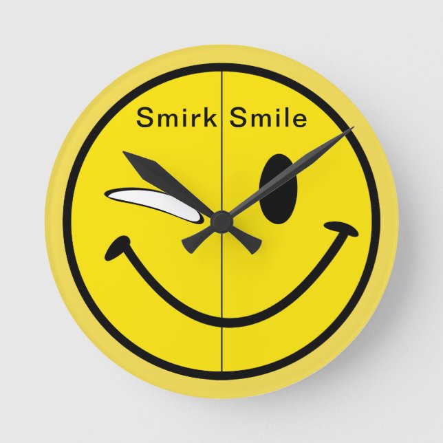 Smirk Smile Round Clock (Front)