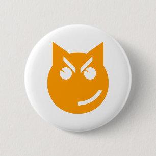 Smirking Emoji Cat 6 Cm Round Badge