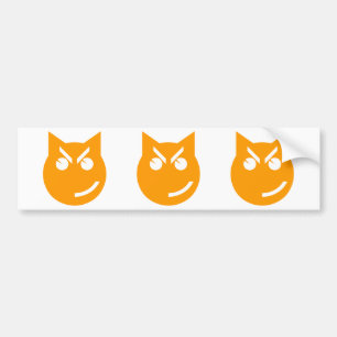 Smirking Emoji Cat Bumper Sticker