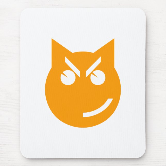 Smirking Emoji Cat Mouse Mat (Front)