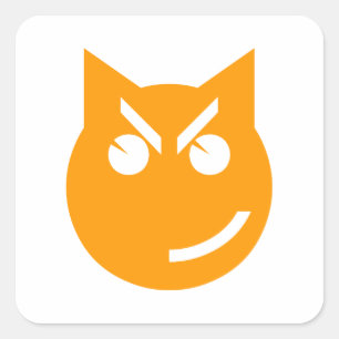 Smirking Emoji Cat Square Sticker