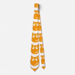 Smirking Emoji Cat Tie