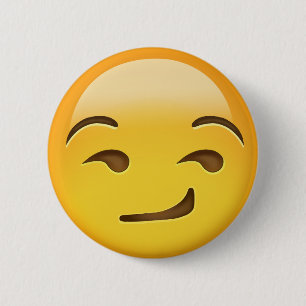 Smirking Face Emoji 6 Cm Round Badge