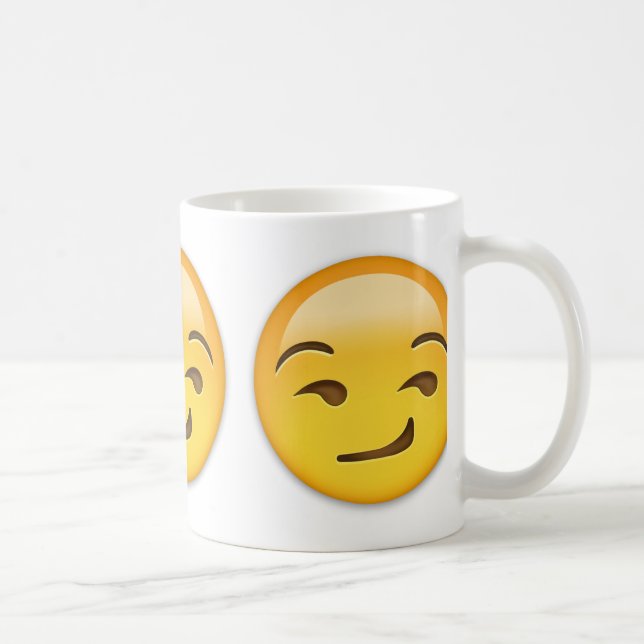 Smirking Face Emoji Coffee Mug (Right)