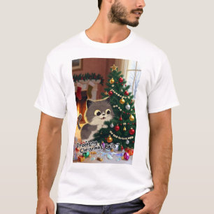 Smirking Kitten Christmas Chaos 1 mens T-Shirt