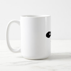 Smirking Panda Face Black & White Graphic Mug