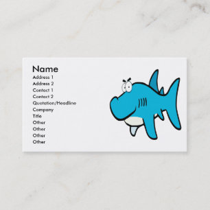 smirking shark cartoon business card
