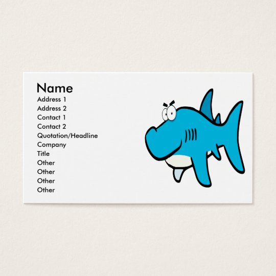 smirking shark cartoon business card