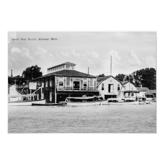 Smith Boat House, Algonac, Michigan Vintage Photo Print (Front)