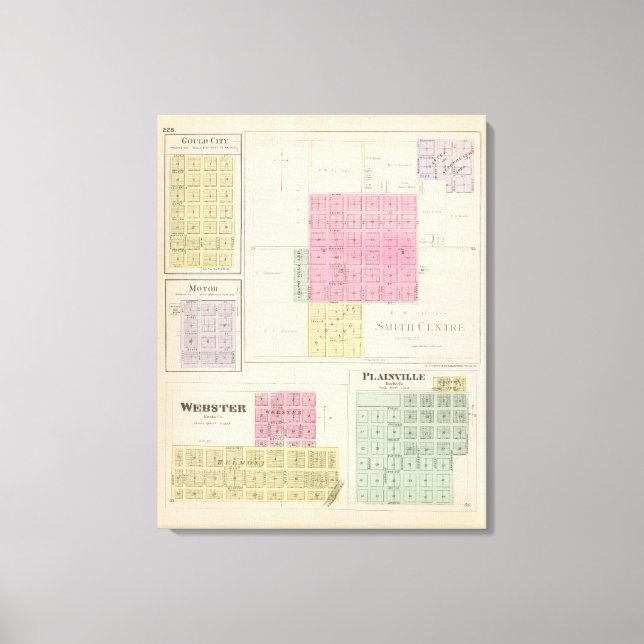 Smith Centre, Gould City, Motor, Webster, Kansas Canvas Print (Front)