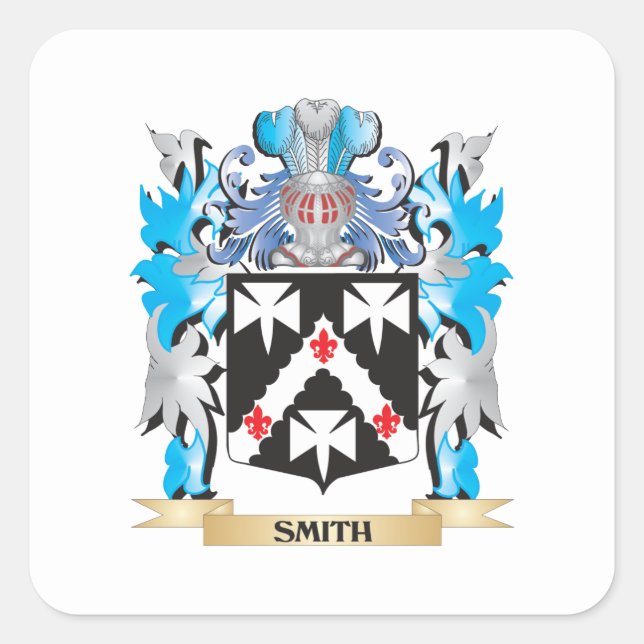 Smith Coat of Arms - Family Crest Square Sticker (Front)