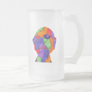 smith-connort frosted glass beer mug