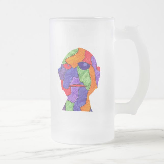 smith-connort frosted glass beer mug (Right)