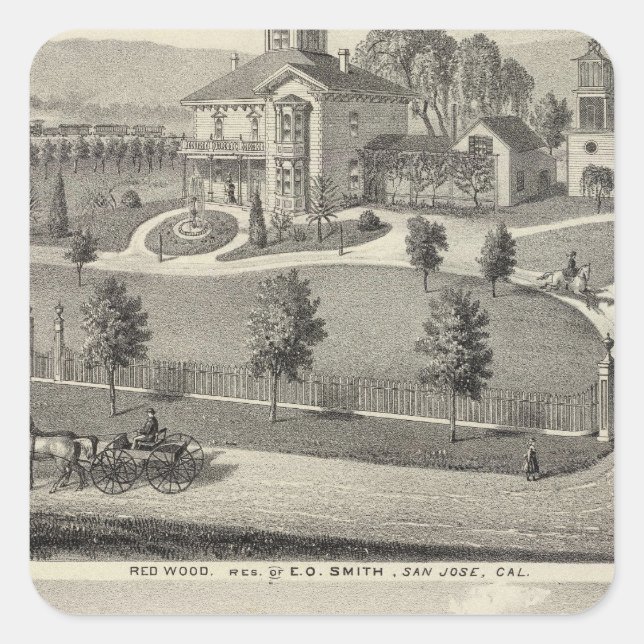 Smith, Evans residences Square Sticker (Front)