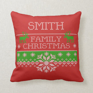 Smith Family Christmas Celebration Pillow