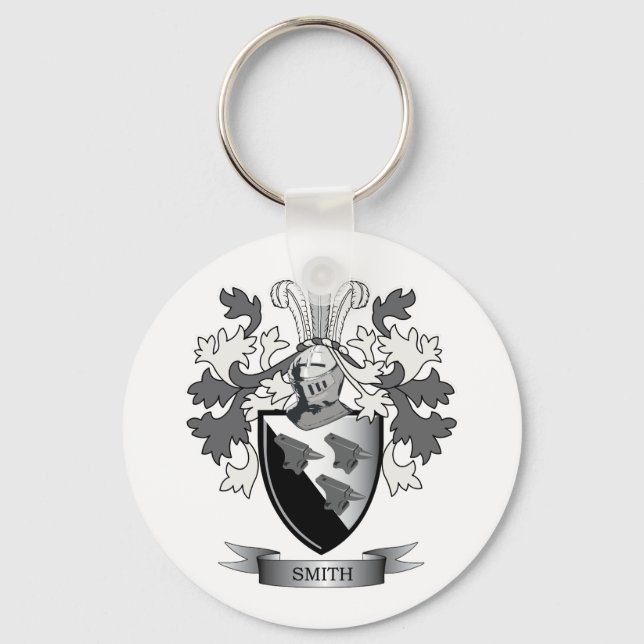 Smith Family Crest Coat of Arms Key Ring (Front)