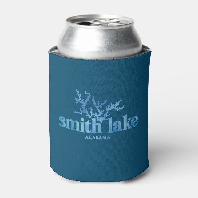 Smith Lake Alabama Map Can Cooler (Can Front)
