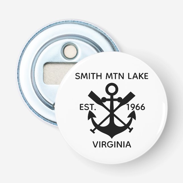 Smith Mountain Lake button nice custom button Rent Bottle Opener (Front)