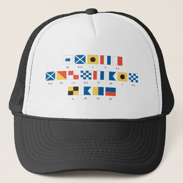 Smith Mountain Lake Nautical Flags Trucker Hat (Front)