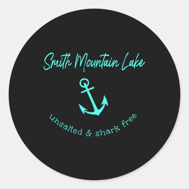 Smith Mountain Lake Va Unsalted Shark Free Boating Classic Round Sticker (Front)