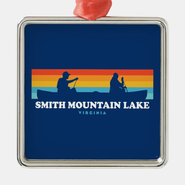 Smith Mountain Lake Virginia Canoe Metal Tree Decoration (Front)