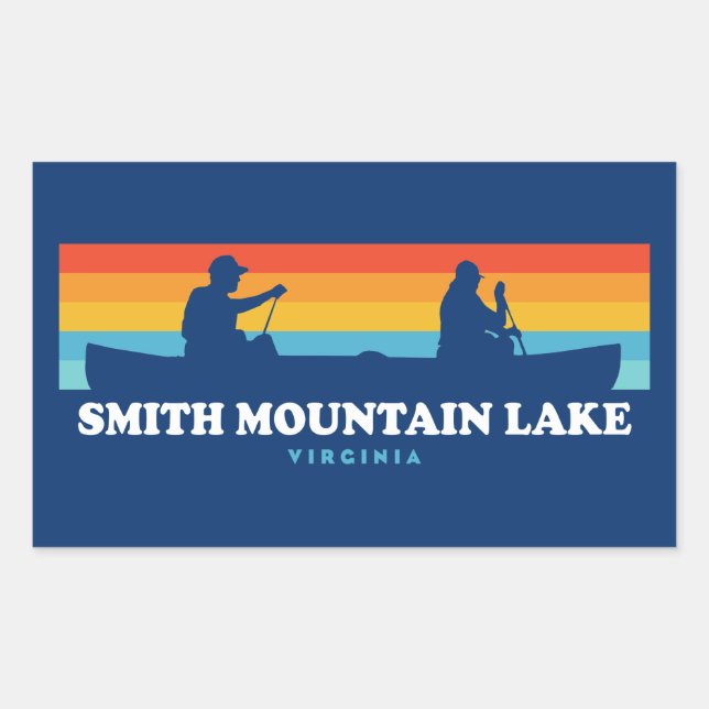 Smith Mountain Lake Virginia Canoe Rectangular Sticker (Front)