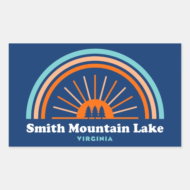Smith Mountain Lake Virginia Rainbow Rectangular Sticker (Front)